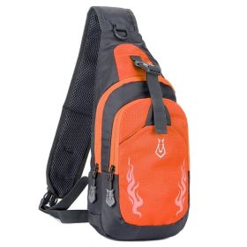 Chest Crossbody Bag Shoulder Bag for Men Travel Sports Gym (Color: Orange)